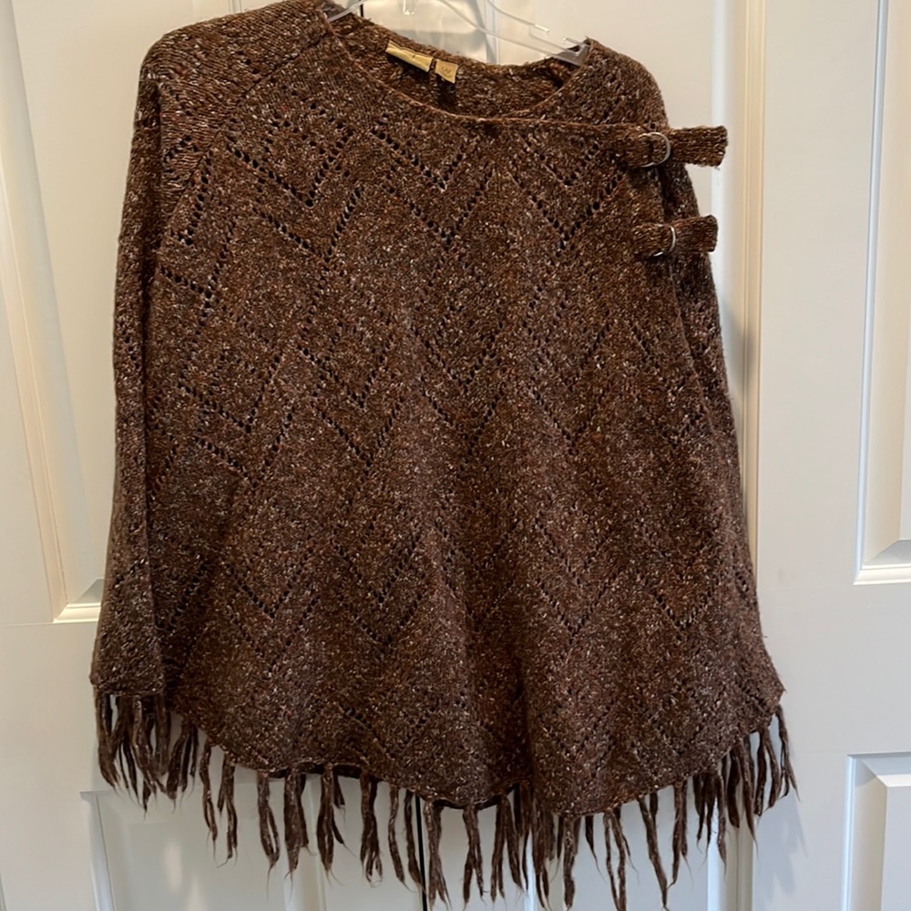 Darling women’s poncho. Brown tweed. Size s/m